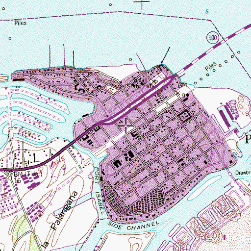 Topographic Map of Port Isabel Fire Department, TX