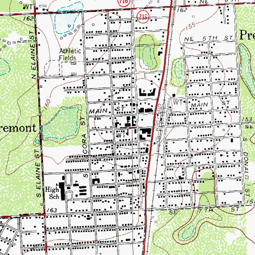 Topographic Map of Premont Volunteer Fire Department, TX