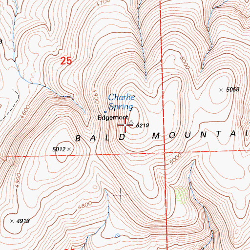 Topographic Map of Bald Mountain, CA