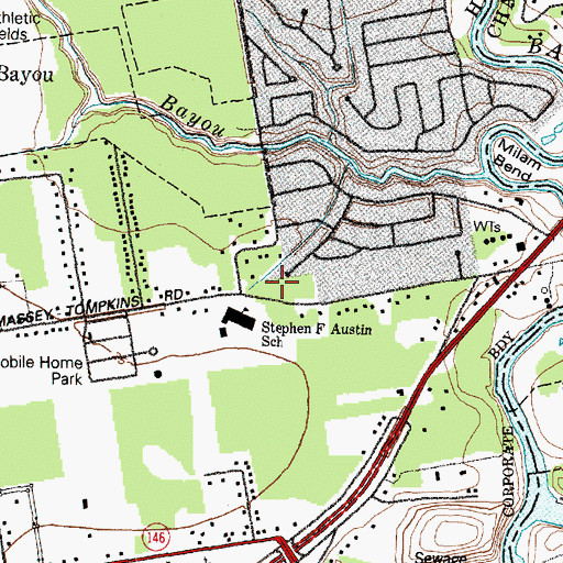 Topographic Map of Baytown Fire and Rescue Station 3, TX