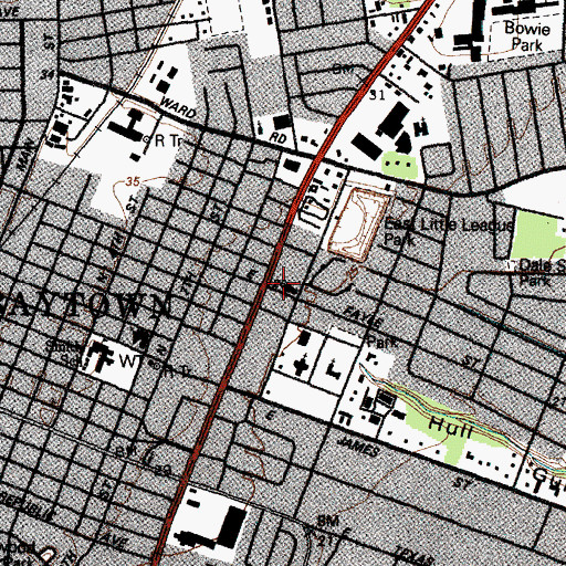 Topographic Map of Baytown Fire and Rescue Station 4, TX