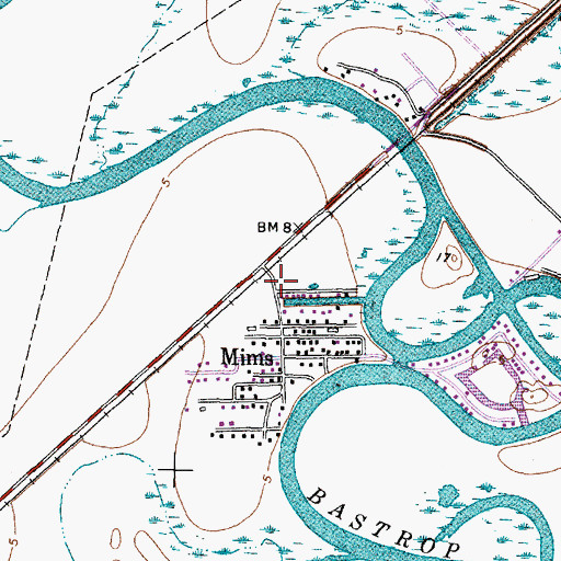 Topographic Map of Demi - John Volunteer Fire Department, TX