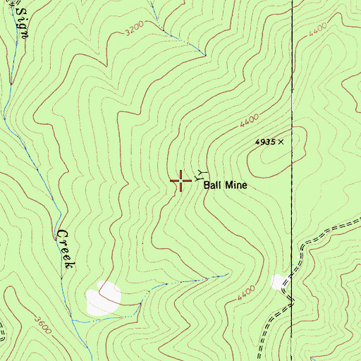 Topographic Map of Ball Mine, CA