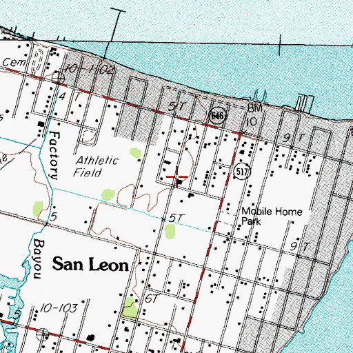 Topographic Map of San Leon Volunteer Fire Department, TX