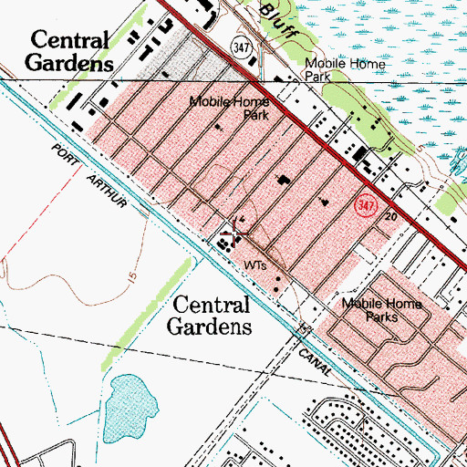 Topographic Map of Jefferson Volunteer Fire Department, TX