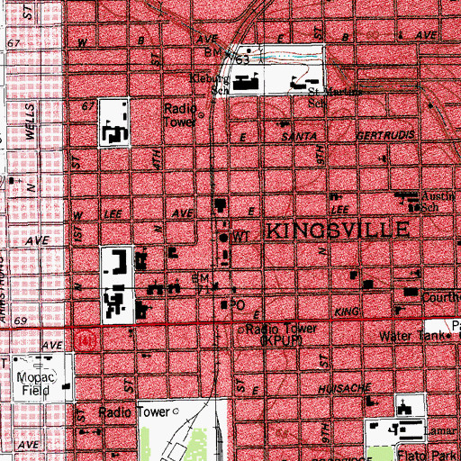 Topographic Map of Kingsville Fire Marshal's Office and Training Annex, TX