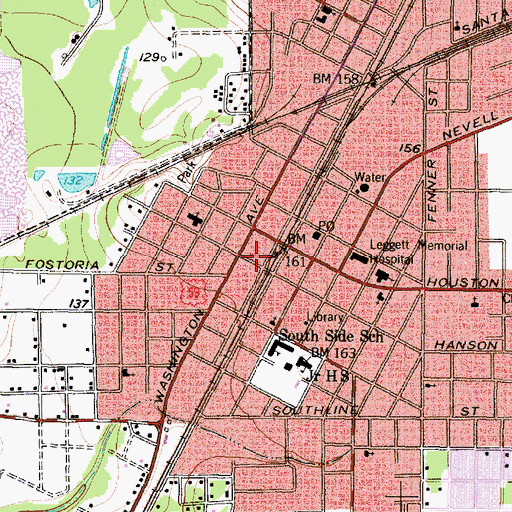 Topographic Map of Cleveland Volunteer Fire Department Station 2, TX