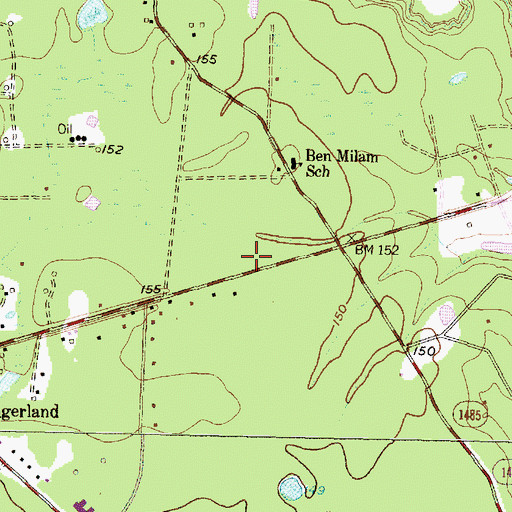 Topographic Map of Grangerland Volunteer Fire Department Station 41, TX