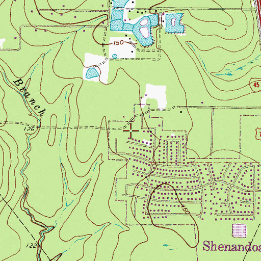 Topographic Map of Needham Volunteer Fire Department Station 62, TX