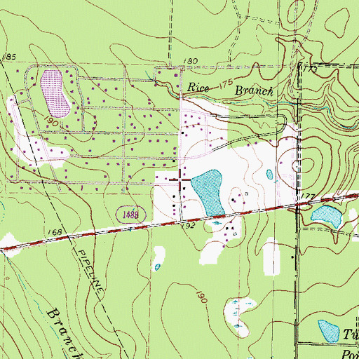 Topographic Map of Needham Volunteer Fire Department Station 64, TX