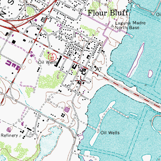 Topographic Map of Nueces County Rural Fire Protection District 2, TX