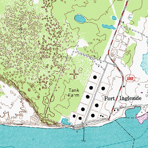 Topographic Map of Naval Station Ingleside Fire Department, TX