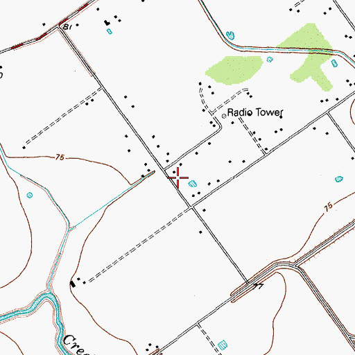 Topographic Map of Lone Tree Volunteer Fire Department, TX