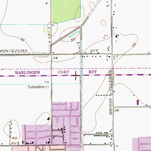 Topographic Map of Harlingen Fire Department Station 3 & Telecommunications Center, TX