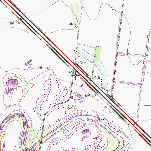 Topographic Map of Rancho Viejo Volunteer Fire Department, TX