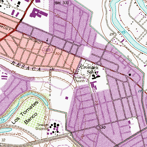 Topographic Map of Brownsville Fire Department Station 3, TX