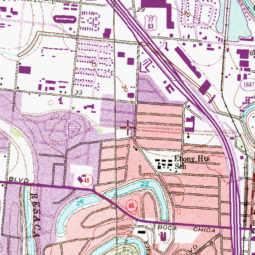Topographic Map of Brownsville Fire Department Station 4, TX