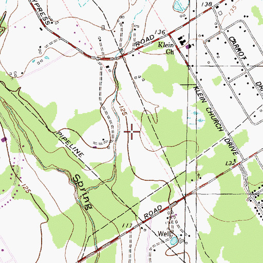 Topographic Map of Klein Volunteer Fire Department Station 7, TX
