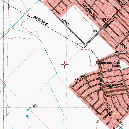 Topographic Map of Southeast Volunteer Fire Department Station 3, TX