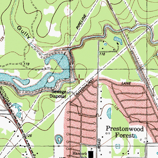 Topographic Map of Cypress Creek Volunteer Fire Department Station 23, TX