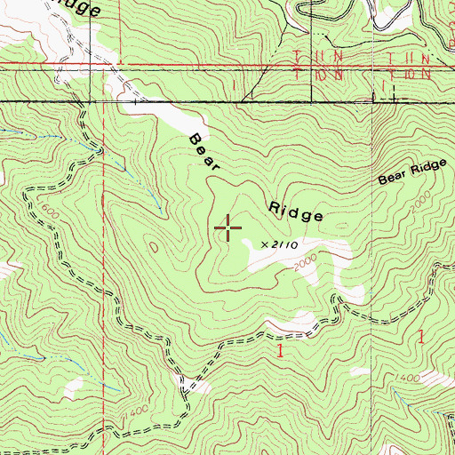 Topographic Map of Bear Ridge, CA