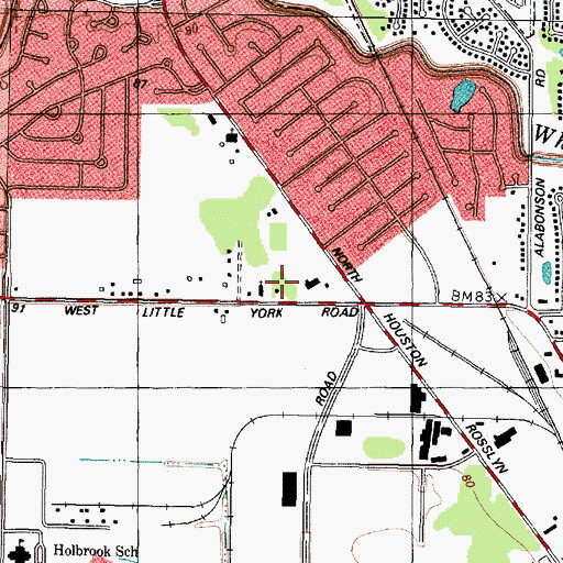 Topographic Map of Houston Fire Department Station 4, TX