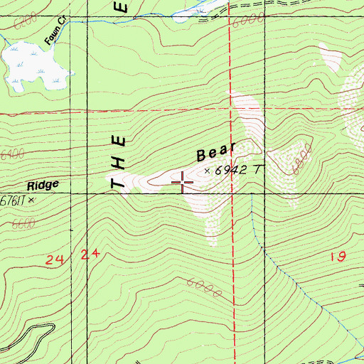 Topographic Map of Bear Ridge, CA