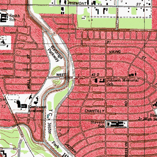 Topographic Map of Houston Fire Department / Emergency Medical Services Station 13, TX