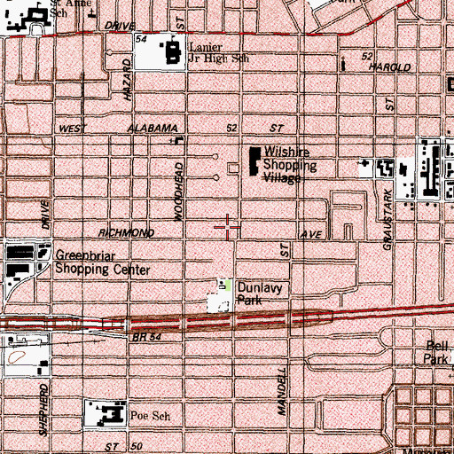 Topographic Map of Houston Fire Department Emergency Medical Services Station 16, TX