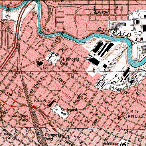 Topographic Map of Houston Fire Station 17, TX