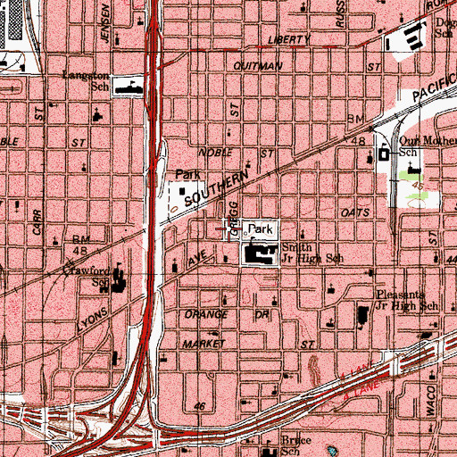 Topographic Map of Houston Fire Department Emergency Medical Services Station 19, TX