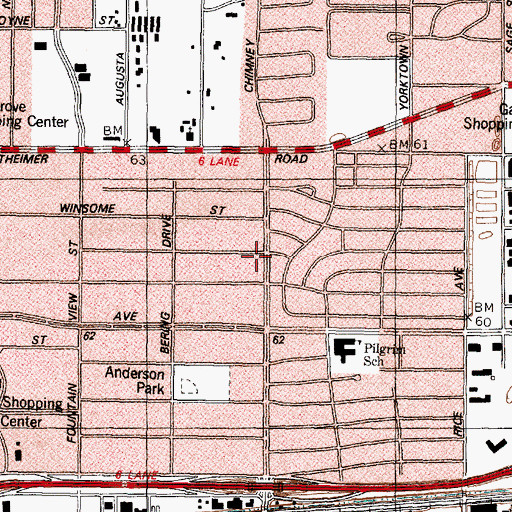 Topographic Map of Houston Fire Department / Emergency Medical Services Station 28, TX