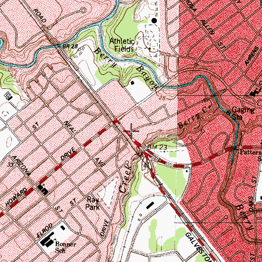 Topographic Map of Houston Fire Department / Emergency Medical Services Station 29, TX
