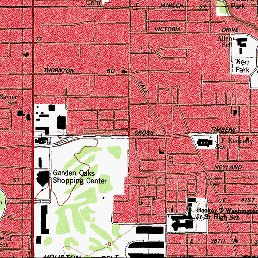 Topographic Map of Houston Fire Department / Emergency Medical Services Station 31, TX