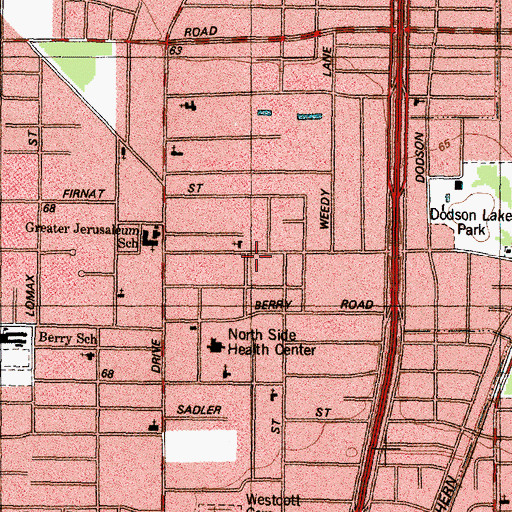 Topographic Map of Houston Fire Department / Emergency Medical Services Station 34, TX