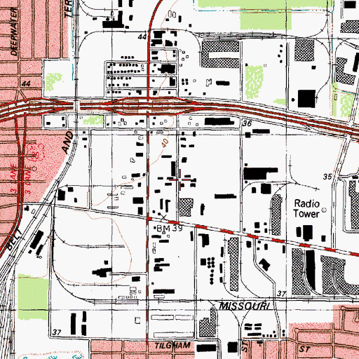 Topographic Map of Houston Fire Department / Emergency Medical Services Station 41, TX