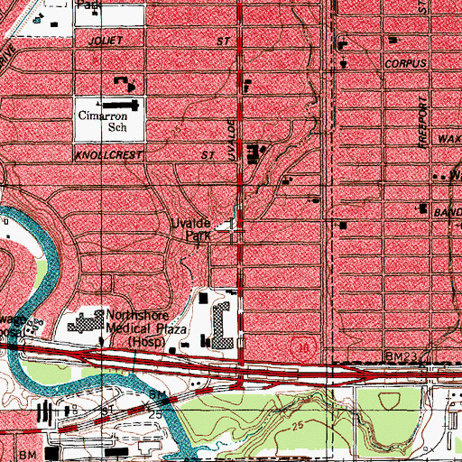 Topographic Map of Houston Fire Department Station 53, TX