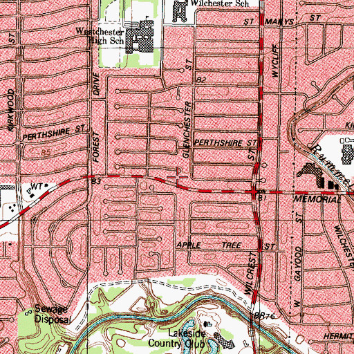 Topographic Map of Houston Fire Department Station 57, TX