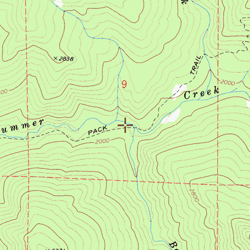 Topographic Map of Bear Wallow Creek, CA