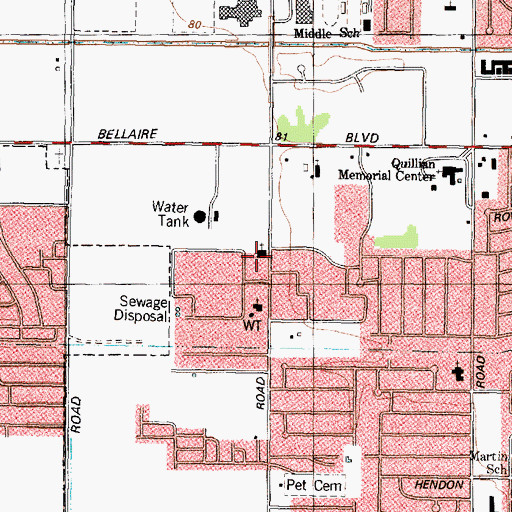 Topographic Map of Houston Fire Department / Emergency Medical Services Station 76, TX