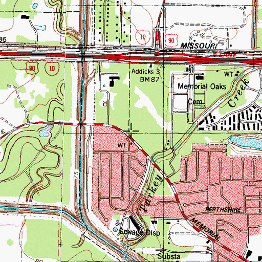 Topographic Map of Houston Fire Department / Emergency Medical Services Station 78, TX