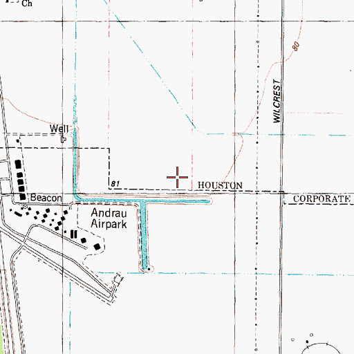 Topographic Map of Houston Fire Department / Emergency Medical Services Station 83, TX