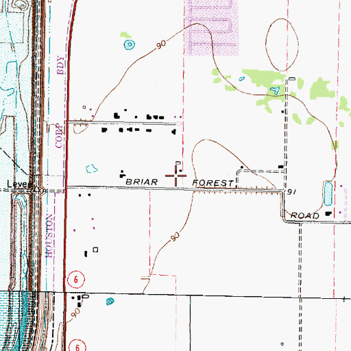 Topographic Map of Houston Fire Department Station 86, TX