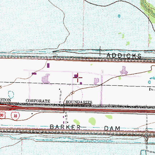 Topographic Map of Houston Fire Department / Emergency Medical Services Station 90, TX