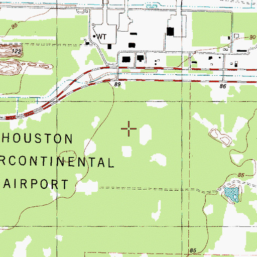 Topographic Map of Houston Fire Department Station 92, TX