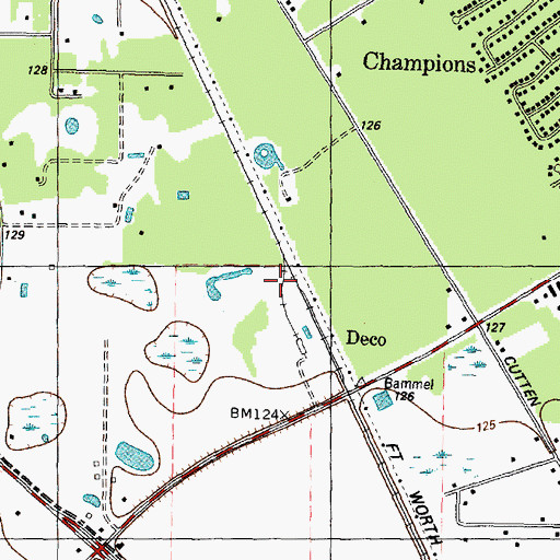 Topographic Map of Houston Fire Department / Emergency Medical Services Station 96, TX