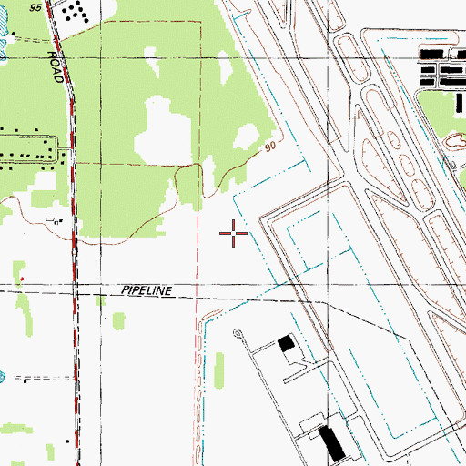 Topographic Map of Houston Fire Department Station 99, TX