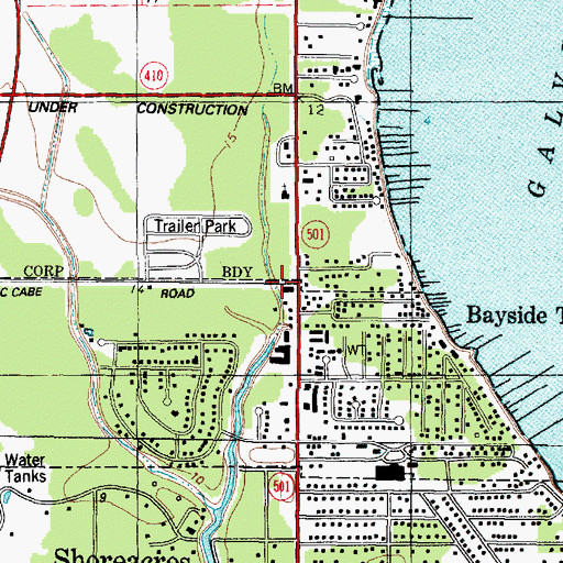 Topographic Map of La Porte Fire Department Station 4, TX