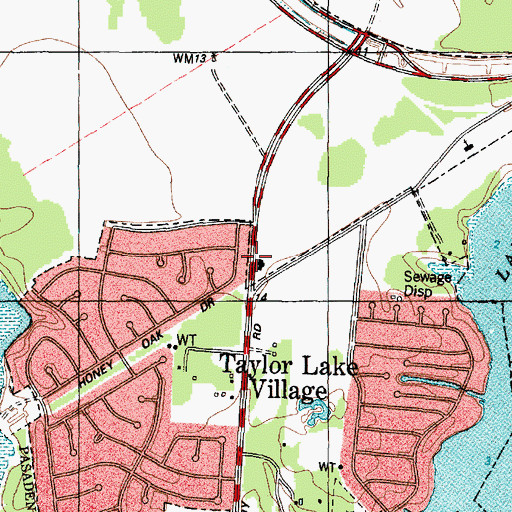 Topographic Map of Pasadena Fire Department Station 6, TX