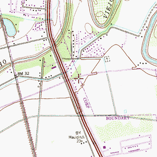 Topographic Map of Brownsville Fire Department Station 9, TX
